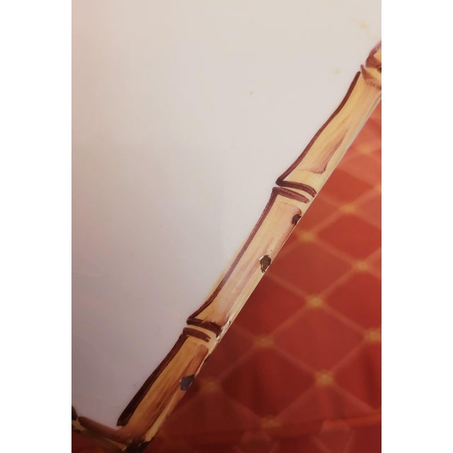 Traditional Italian Faux Bamboo Palm Beach Regency Style Ceramic White Brown Tissue Box Holder Cover For Sale - Image 3 of 9