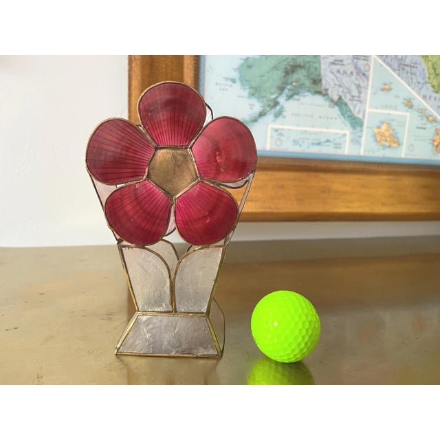 Metal 1960s Capiz Shell Flower Vase/Pencil Holder For Sale - Image 7 of 13