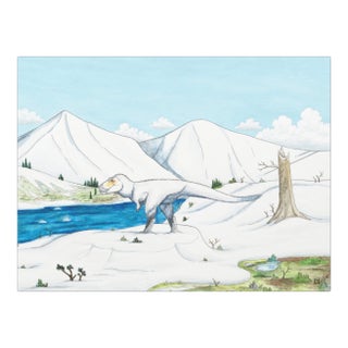 Atelier Aria Lumae Kai Hanna Van Wouden Nanuqsaurus Hoglundi Glacial Tyrant Original Watercolor Fine Art Cotton Rag Gallery Board Print 28 X 24 For Sale