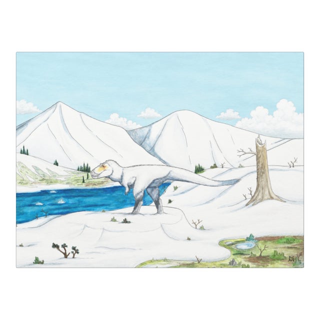 Atelier Aria Lumae Kai Hanna Van Wouden Nanuqsaurus Hoglundi Glacial Tyrant Original Watercolor Fine Art Cotton Rag Gallery Board Print 28 X 24 For Sale