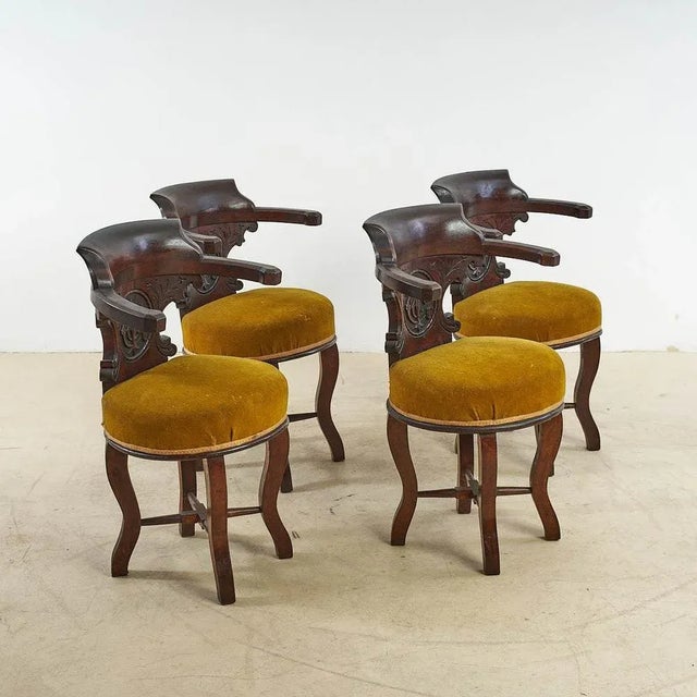 Vintage Mahogany Armchairs, Set of 4 For Sale - Image 12 of 12