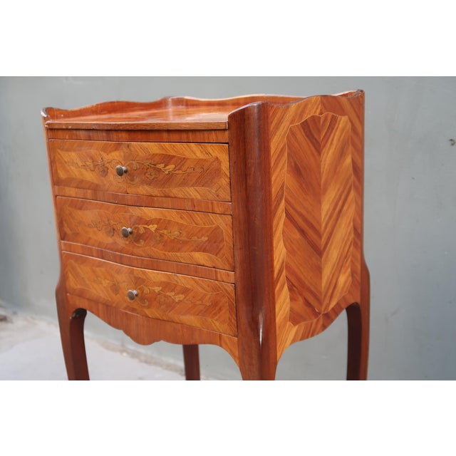 French Antique Louis XV Style Side Table Nightstand For Sale - Image 4 of 11