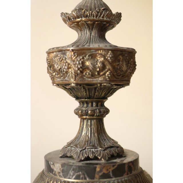 Metal Vintage Hollywood Regency Pierced Metal Statement Table Lamps - A Pair For Sale - Image 7 of 10