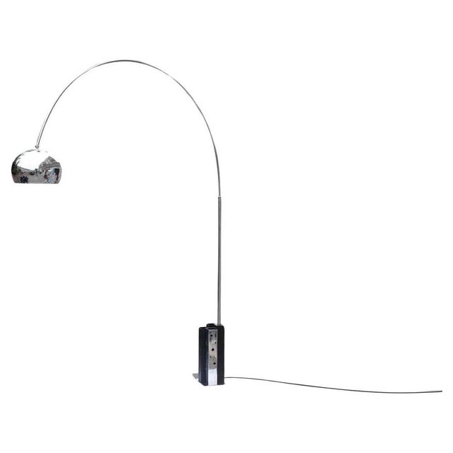 1970s Chrome Metal Floor Lamp by Achille Castiglioni, Italy, 1970s For Sale - Image 5 of 5