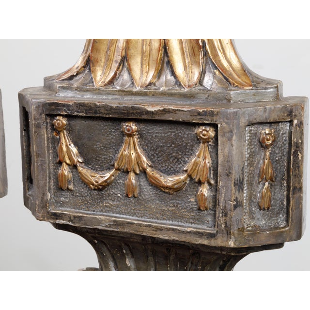 French 18th Century Carved and Gilded Fragments Made into Table Lamps - Pair For Sale - Image 4 of 10