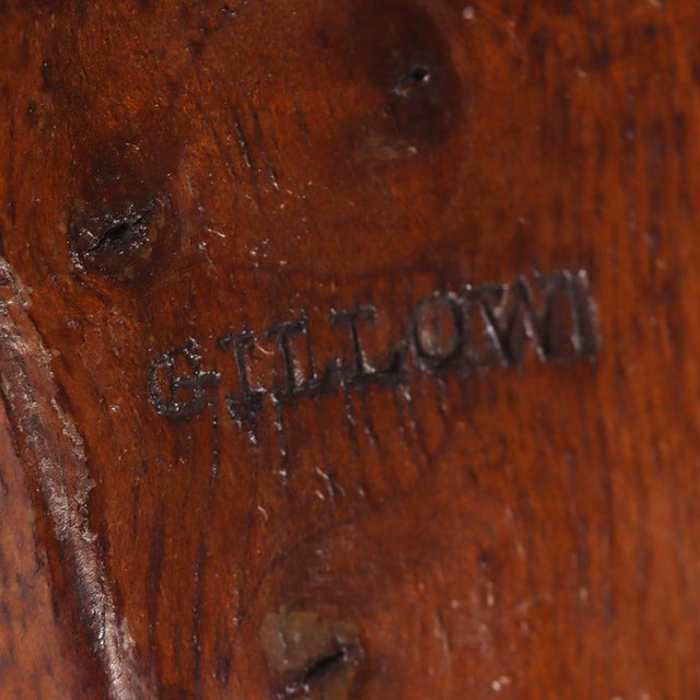 English An English Walnut and Tufted Leather Library Armchair by Gillows, 19th C. For Sale - Image 3 of 8