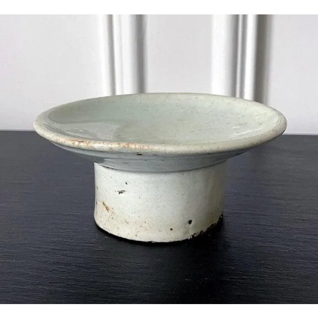 Asian 19th Century Small Korean White Ceramic Stem Dish Joseon Dynasty For Sale - Image 3 of 13