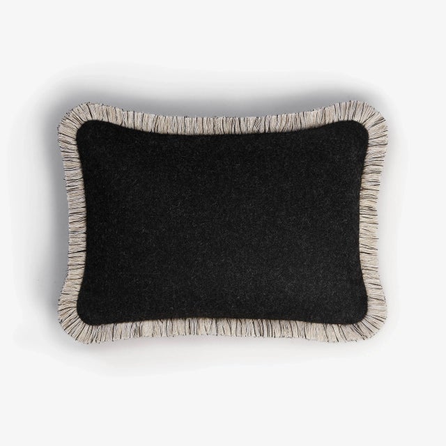 ARTIC Black Wool Pillow by Lorenza Briola for Lo Decor For Sale - Image 3 of 3