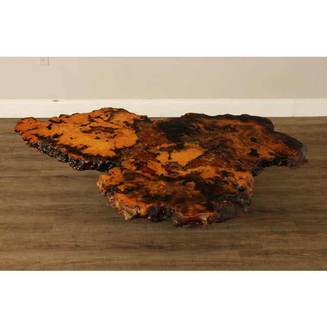 High Quality American Made Redwood Burl Coffee Table Produced By The Burlwood Co. Of Redding, California. Constructed From...