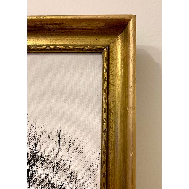 Original Abstract Black and White Framed Painting For Sale - Image 4 of 5