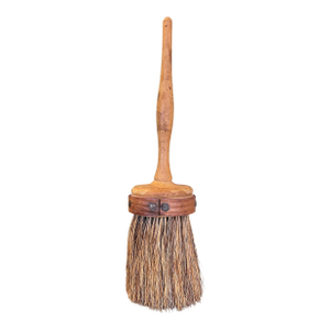 Handcrafted Whisk Broom With Turned Wood Handle and Natural Bristles