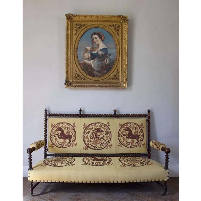 Louis XIII Sofa in Rosewood, 1860s For Sale - Image 9 of 10