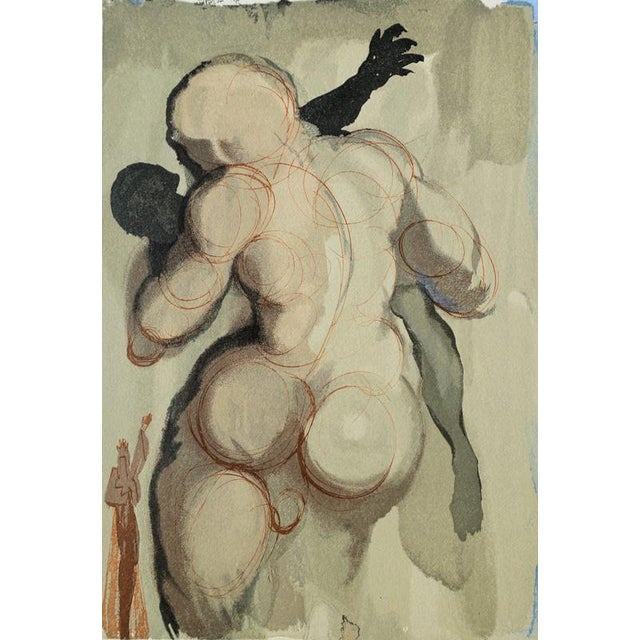 Salvador dali (1904-1989) purgatory 6: the negligent met with violent death color woodcut unsigned on bfk rives vellum 26...