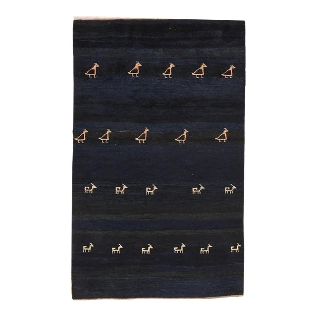 Vintage Tribal Gabbeh Rug 4'11'' x 8'1'' For Sale
