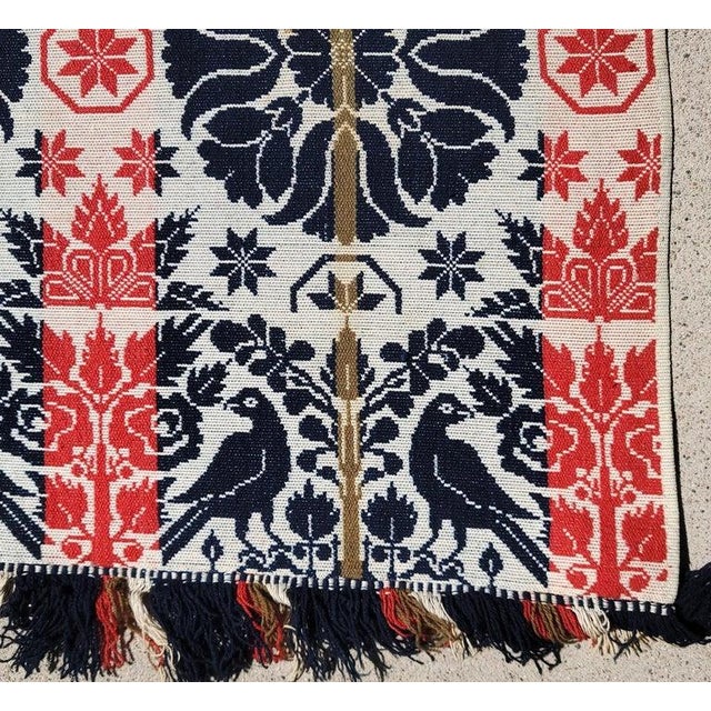 Pennsylvania Dated 1845 Woven Jacquard Coverlet For Sale - Image 4 of 14