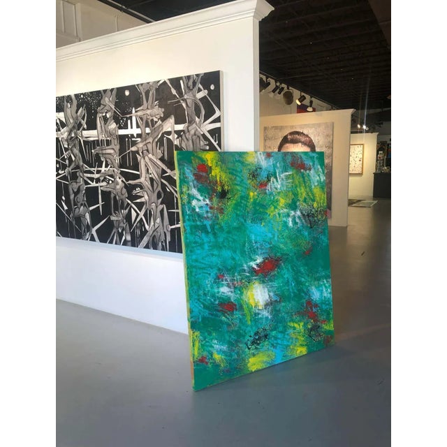 Mirtha Moreno Mirtha Moreno Large Oil Painting on Canvas Titled: “Emerald City” 2015 For Sale - Image 4 of 12