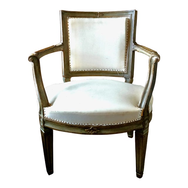 Early 19th Century Italian Neoclassical Fauteuil For Sale