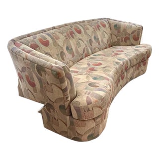 1980s Vladimir Kagan Style Post Modern Curved Sofa For Sale