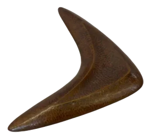 Well Crafted Hammered Copper Boomerang Dish Signed LE