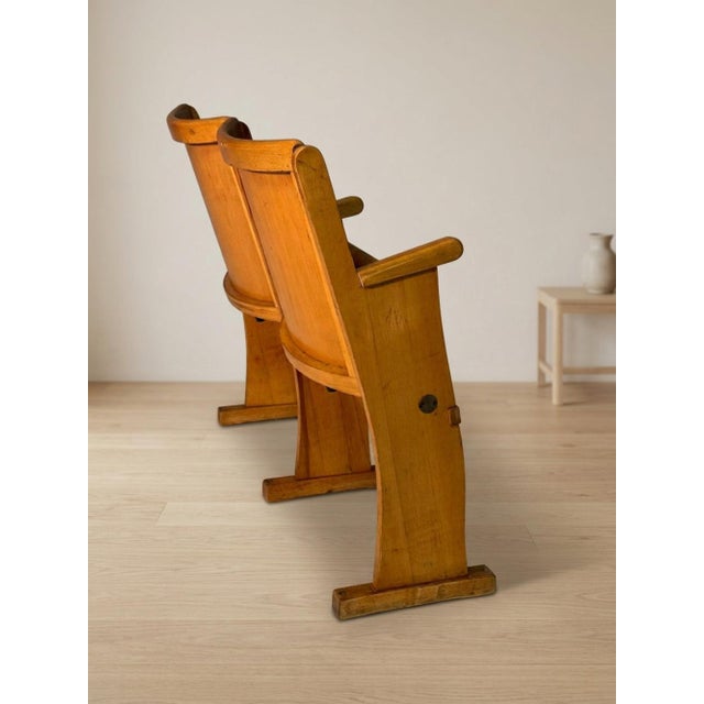 A distinctive pair of mid-century cinema chairs originating from a cinema near pirmasens, germany. According to the...