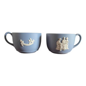 1990s Wedgwood Japserware Christmas Teacups- A Pair