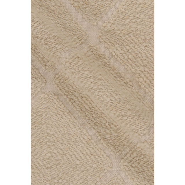 Textile Contemporary Scandinavian Style Wool Rug in Beige by Rug & Kilim, India For Sale - Image 7 of 10