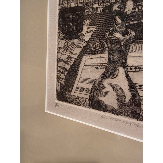 Engraving by Sharon Evans "La Meres Dinner Table" 1975 For Sale In San Antonio - Image 6 of 8