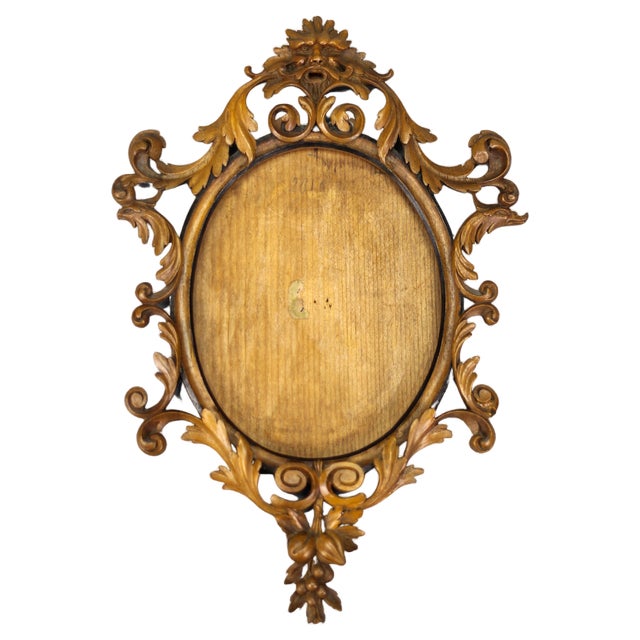 Late 19th Century Carved Walnut Oval Picture Frame, France, 1890s For Sale