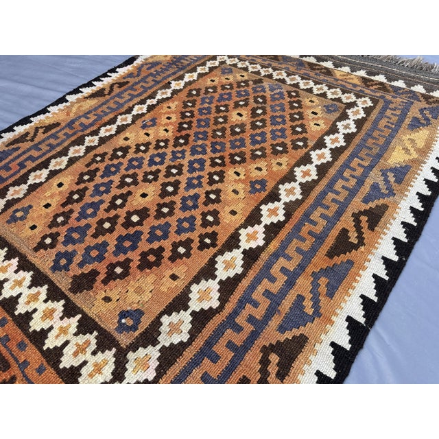 1970s Vintage Flat Weave Tribal Kilim Rug, Afghan Kilim For Sale - Image 5 of 7