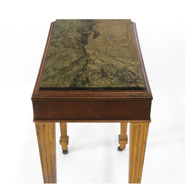 Small Early 19th Century Green Alps Marble, Mahogany and Gilt Console Table For Sale - Image 14 of 18