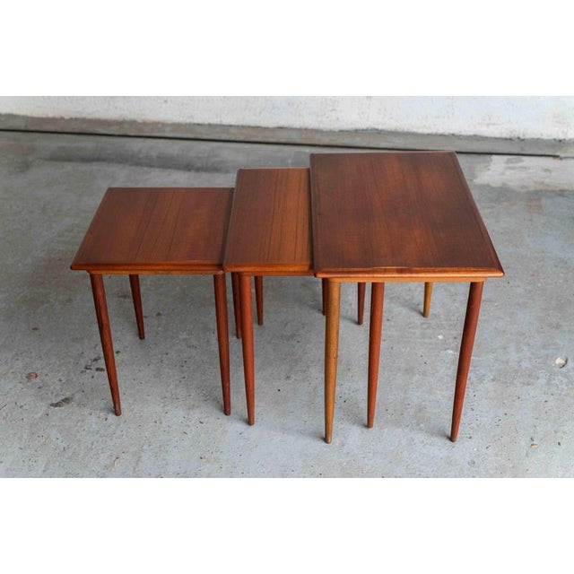 Danish Nesting Tables, Set of 3 For Sale - Image 4 of 18