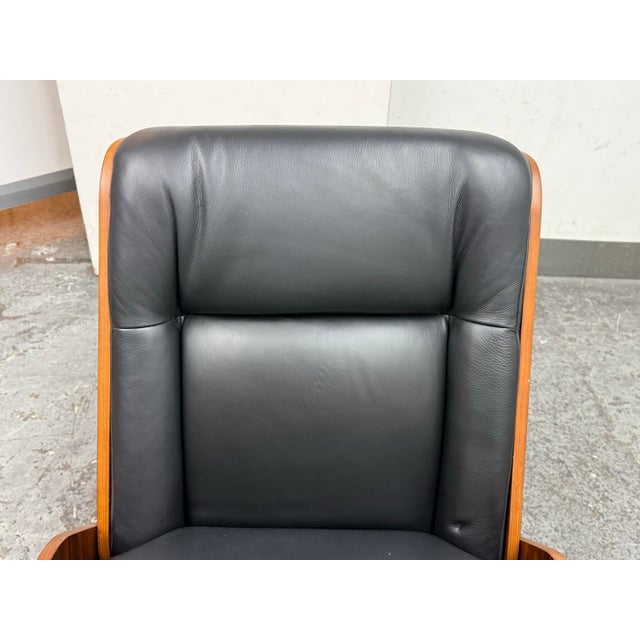 Wood West Elm Paulo Bent Ply Leather Chair For Sale - Image 7 of 12