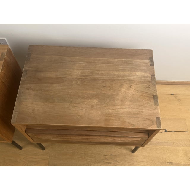 Ethnicraft Teak Nightstands With Black Metal Legs (Pair) For Sale - Image 4 of 7