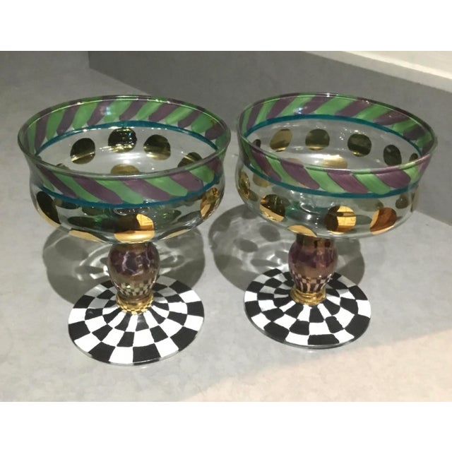 1990s Mackenzie Childs Champagne Glasses, a Pair For Sale In Chicago - Image 6 of 6