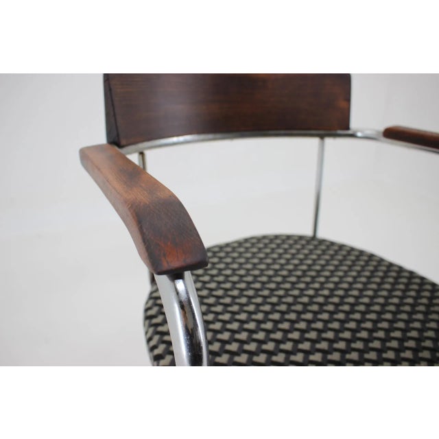 Bauhaus Tubular Steel Chrome Desk Chair, Czechoslovakia, 1930s For Sale - Image 6 of 8