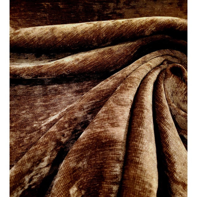 2010s Scalamandre "Tiziano" Sable Brown Textured Velvet- 4.25 Yards For Sale - Image 5 of 5