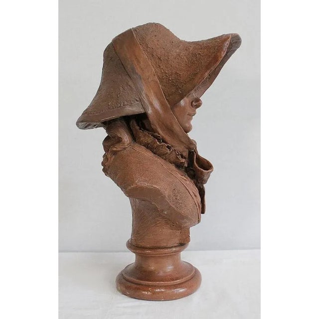 A. Blanc, Terracotta Bust of Woman, 1900s For Sale - Image 11 of 18