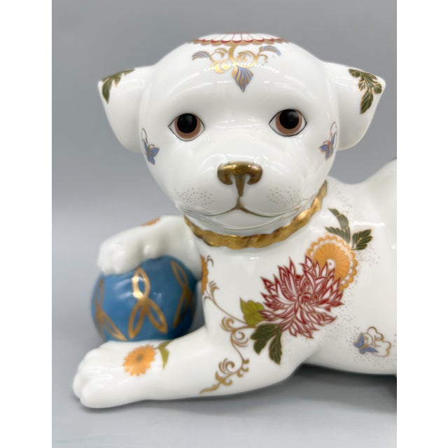1987 Franklin Mint Imperial Puppy of Satsuma by Yuki Morioka – Hand-Painted Japanese Porcelain Dog Figurine For Sale - Image 9 of 11