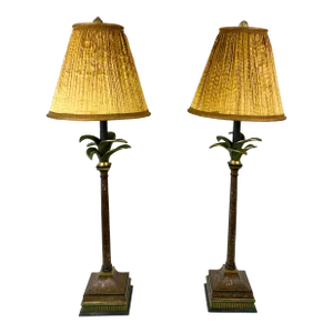 Pair of Green Tree Shaped Table Lamps