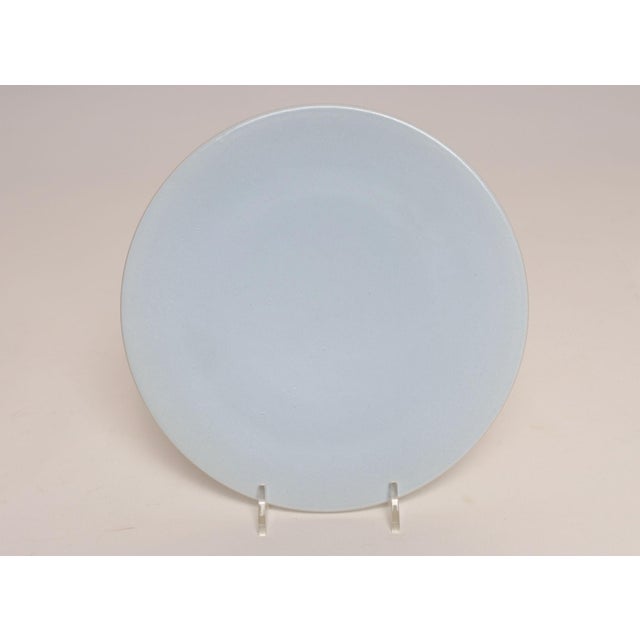 Sky Blue Set of Three Nick Munro English Matte Powder Blue and Glossy White Plates - Two Sizes For Sale - Image 8 of 18