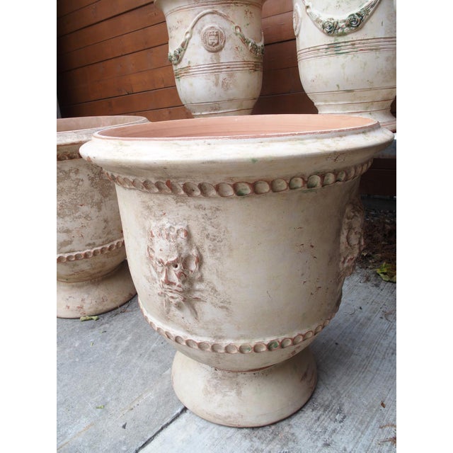 Pair of French Handmade Terracotta Anduze Planters With Satyre Masks For Sale - Image 16 of 18