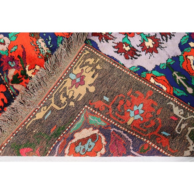 Textile Vintage Hand Knotted Roses Rug, 1920s For Sale - Image 7 of 14