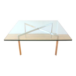 Mid Century Modern Glass & Chrome Coffee Table For Sale