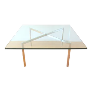 Mid Century Modern Glass & Chrome Coffee Table