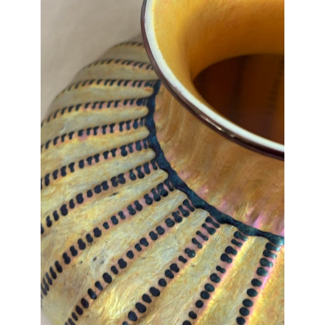 Lundberg Studios 2002 Signed Art Glass Basket Weave Vase #0161717 For Sale In Orlando - Image 6 of 11