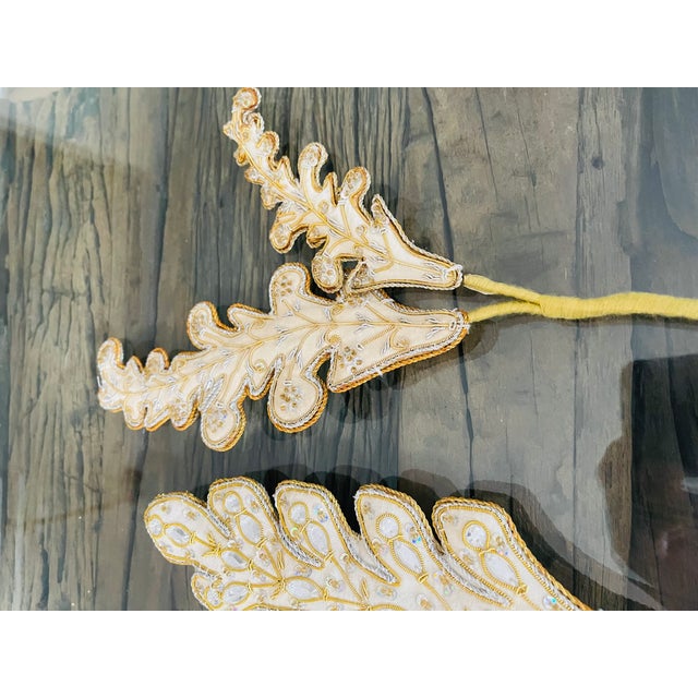 6 S Brocade Leaves Tiebacks Curtains Passemanterie For Sale - Image 4 of 5