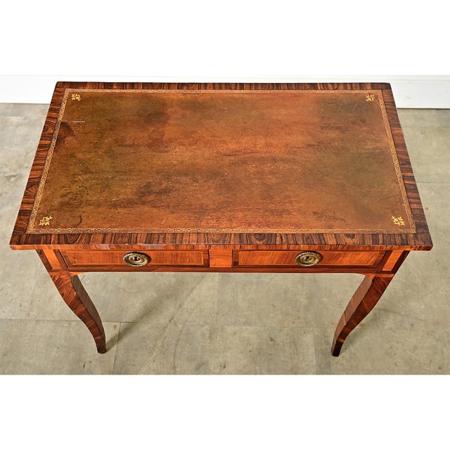 French French 19th Century Petite Inlaid Mahogany Writing Desk For Sale - Image 3 of 9