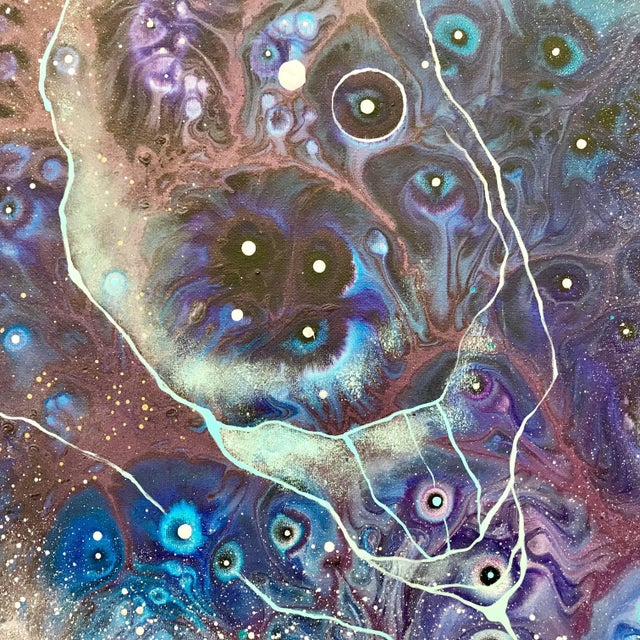 Contemporary Emma Lindström, Ueleiini 4 Blue Turquoise Abstract Painting by Swedish Contemporary Artist, 2017 For Sale - Image 3 of 6