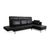 Leather Chrome Corner Sofa in Black with Manual Function by Brühl Moule For Sale - Image 4 of 18