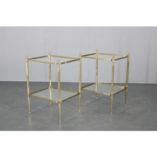 Italian Brass and Glass Side Tables, 1970s, Set of 2 For Sale - Image 3 of 15